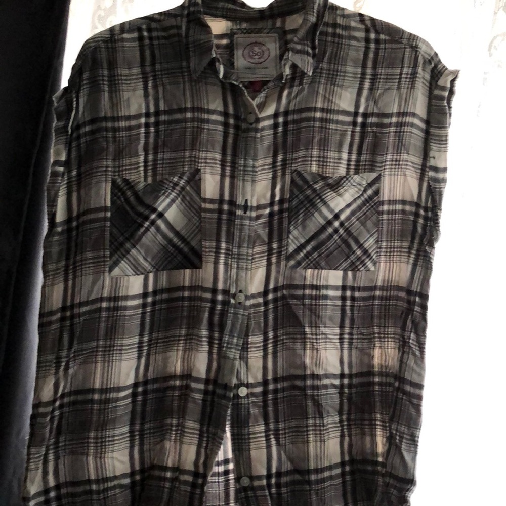Button down plaid shirt